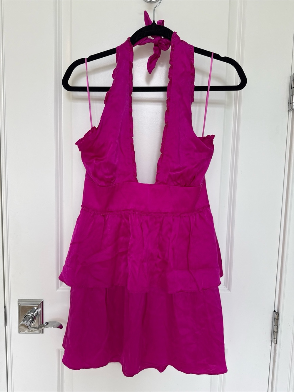 Amanda Uprichard 100% silk  Halter One-Piece Dress Medium